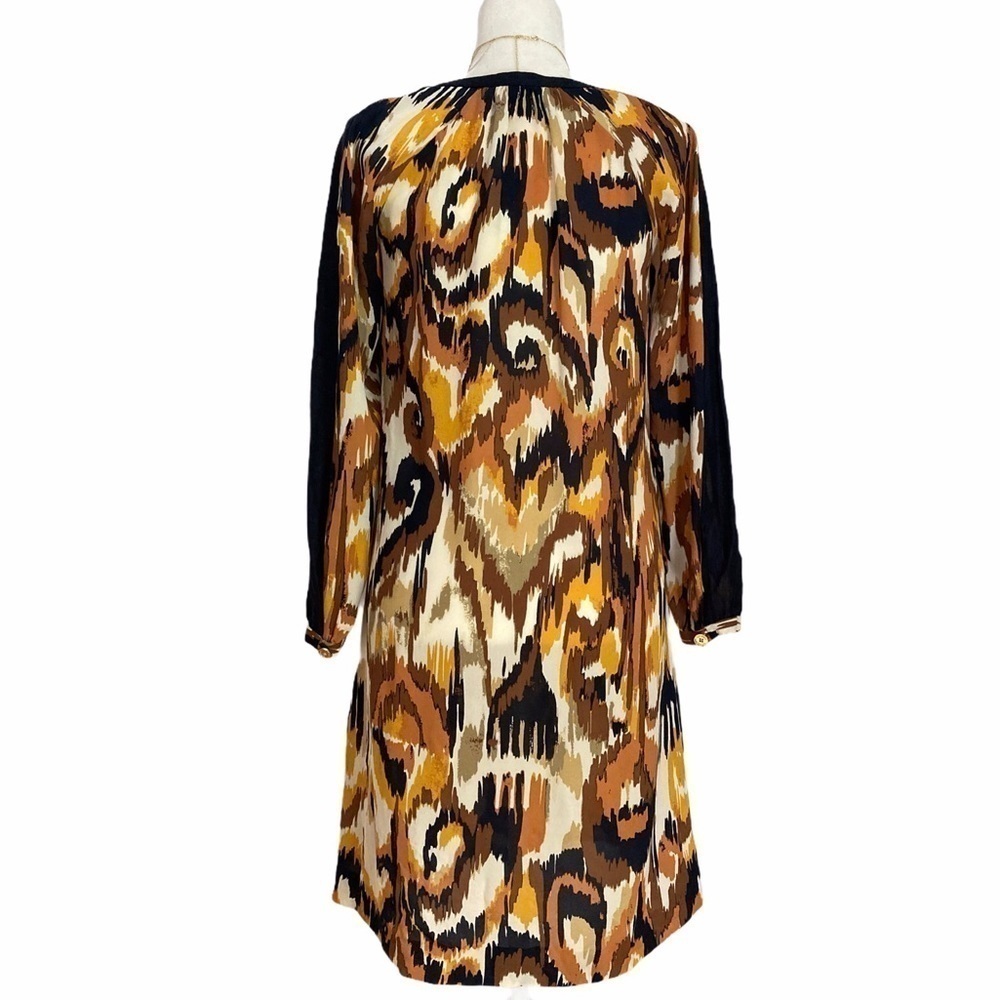 Tory Burch Gladys Matmi Ikat Print Silk Shift Dress - Picture 4 of 11